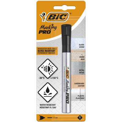 Bic Marqueur permanent noir marking pro à pointe moyenne, 1 marqueur