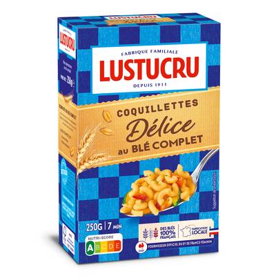 Lustucru Pâtes Coquillettes au Blé Complet, 250g