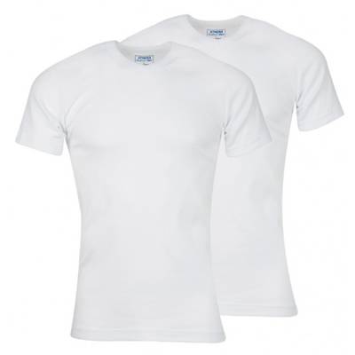 3106435170251 - Athena - 2 T-shirts col V en coton bio Blanc