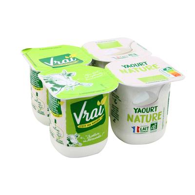 Vrai Yaourt Nature, Bio, 4x125g
