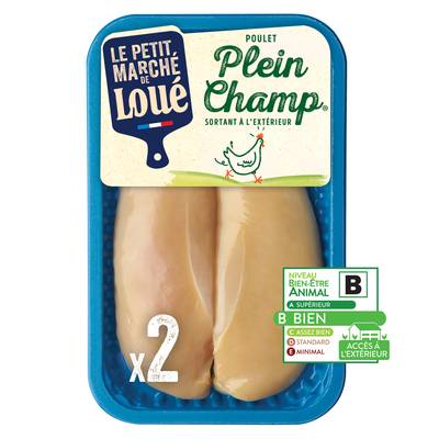 Loué Filets de Poulet Jaune Plein Champ, 2x140g