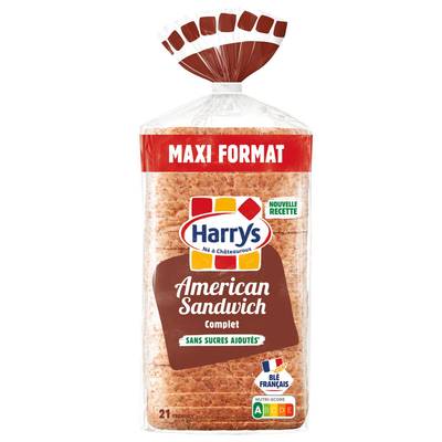 Harrys Pain de Mie American Sandwich Complet, 21 tranches - 900g