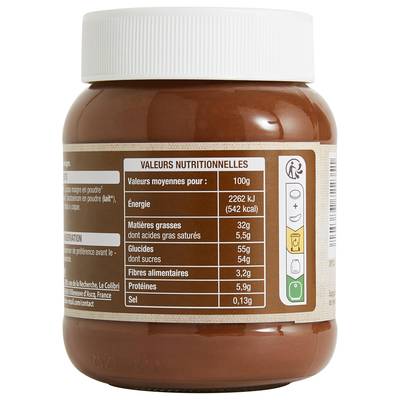 3596710552733 - Auchan - Pâte à tartiner cacao et noisettes sans huile de palme