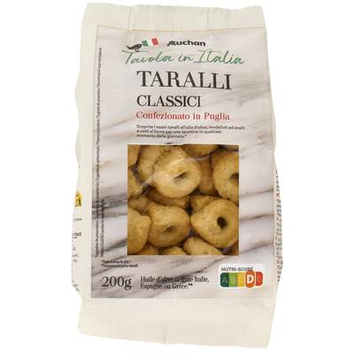 Auchan Tavola In Italia Taralli classici - Biscuits salés à l'huile d'Olive, 200g