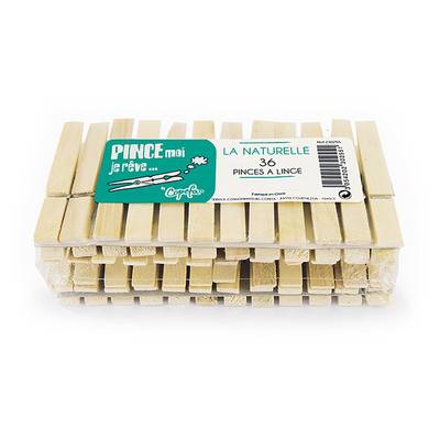 Copefa Pinces à linges en bois, 36 pièces