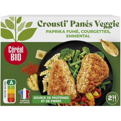 Céréal Bio 2 Croustis Panés Veggie Bio - Paprika Fumé, Courgettes, Emmental, 250g