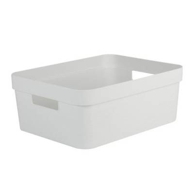 Eda-David Bac de rangement Stone blanc cérusé, 12 Litres