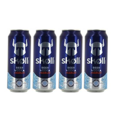 Tuborg Skoll Bière aromatisée à la vodka et aux agrumes, 4x50cl