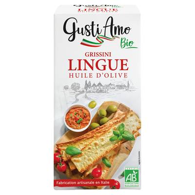 Gusti Amo Gressin Lingue à l'Huile d'Olive Bio, 120g