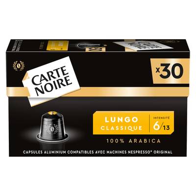 Carte Noire Café Capsules Nespresso Lungo Classique n°6, 30 capsules