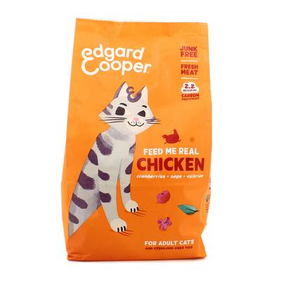 Edgard Cooper Croquettes Poulet sans céréales pour Chat Adulte, 2kg
