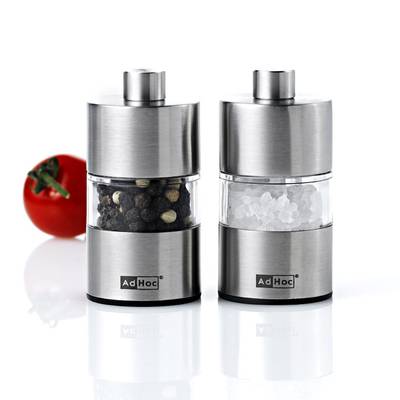 Adhoc 2 mini moulins sel & poivre avec broyeur, 6,2  cm