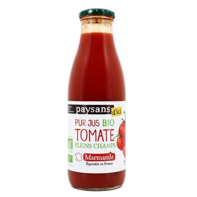 Paysans d'ici - Commerce Equitable Pur jus de Tomate Bio de Marmande, 75cl