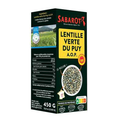 Sabarot Lentilles Vertes du Puy AOP, 450g