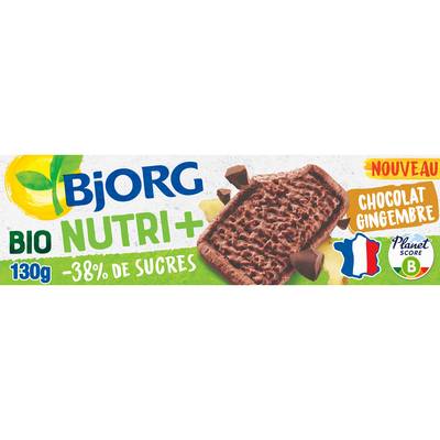 Bjorg Biscuits Chocolat Gingembre Nutri+ Bio, 130g
