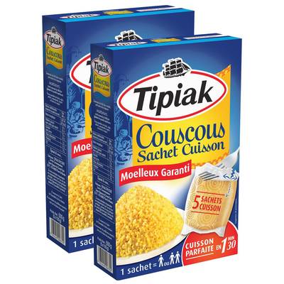 Tipiak Couscous en sachet cuisson, Lot de 2x5x100g