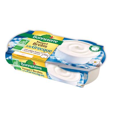 Bonneterre Yaourt Bio de brebis à la grecque, 2x150g