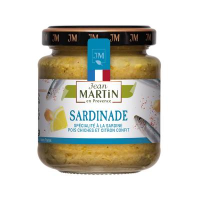 Jean Martin Sardinade - Spécialité à la sardine pois chiches et citron vert à tartiner, 110g