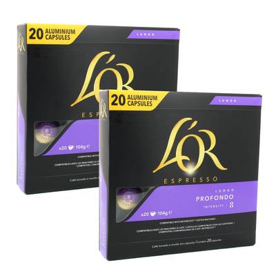 L'or Espresso Café lungo profondo intensité 8, 2x20 capsules