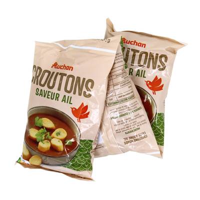 Auchan Croûtons à l'ail Sans Huile de Palme, 3x100g