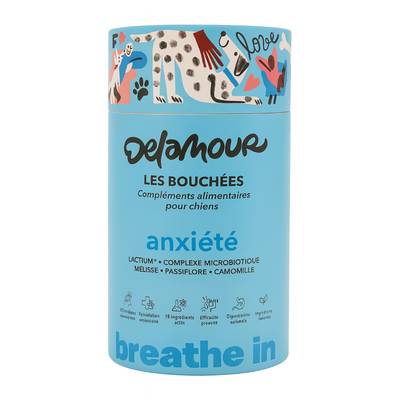 Delamour 90 Bouchées Anxiété - Compléments alimentaires pour chien, 270g