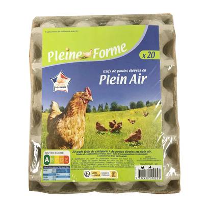 Pleine Forme Oeufs Plein Air, 20 oeufs