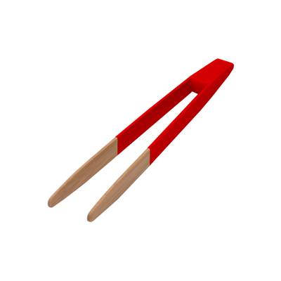Pebbly Pince à toast rouge aimantée Bambou, 24 cm
