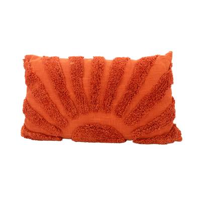 Point virgule Coussin décoratif en coton 100% recyclé Soleil, 50 x 30 cm