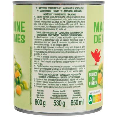 3596710395453 - Auchan - Macédoine de légumes