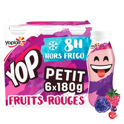 Yop Yaourt à boire fruits rouges, 6x180g