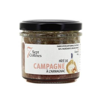 Sept Collines Pâté de campagne à l'Armagnac - Conserverie Artisanale, 100g