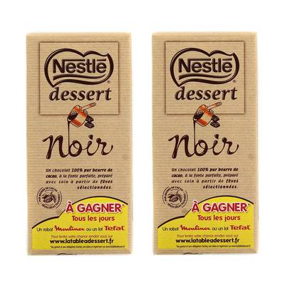Nestlé Dessert Chocolat à pâtisser noir, 2x205g