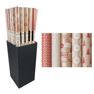 3329682237953 - Clairefontaine - Un rouleau de papier cadeaux Kraft Noël Tradition