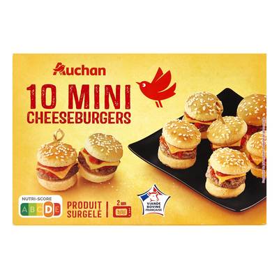 Auchan Mini cheeseburgers, 10 pièces - 155g
