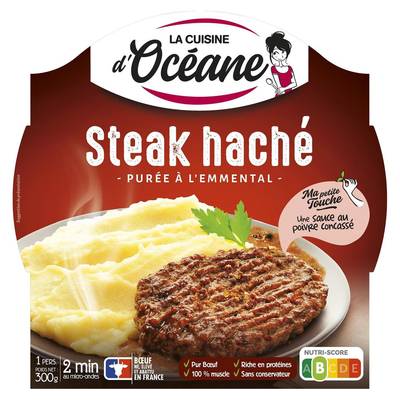 La Cuisine d'Océane Steak haché charolais et purée à l'emmental, 300g