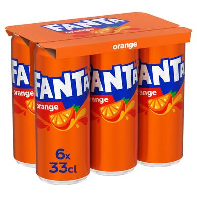 Fanta Soda Saveur Orange Sans Sucre, 6x33cl
