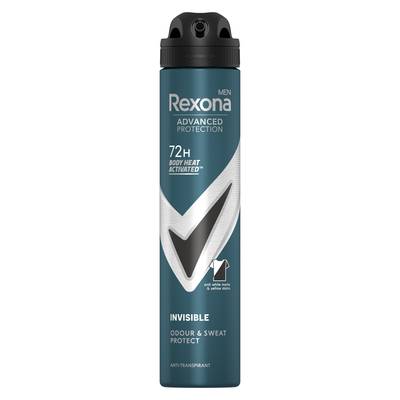 Rexona Men Déodorant Homme Anti-Transpirant Invisible Black & White, 200ml