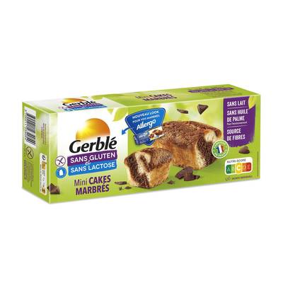 Gerblé Sans Gluten Sans Lactose Mini cakes marbrés sans gluten et sans lactose, 200g