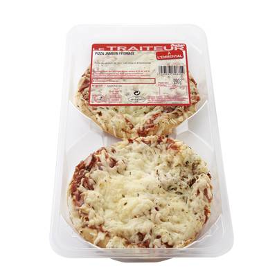 Auchan Pizza au Jambon de Porc et à l'emmental, 2 pièces - 280g