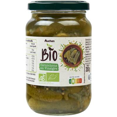 Auchan BIO Cornichons au Vinaigre Bio, 185g