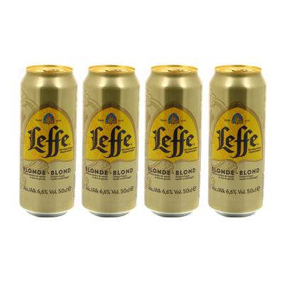 Leffe Bière blonde d'Abbaye 6.2°, 4x50cl