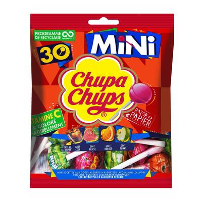 Chupa Chups Mini Sucettes aux Fruits, 30 sucettes - 180g