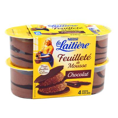 La laitière Feuilleté mousse chocolat, 4x57g