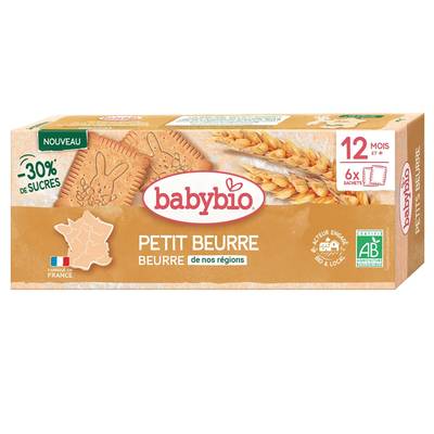 Babybio Biscuits petits beurre réduit en sucres bio bébé dès 12 mois, 120g