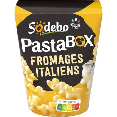 Sodebo Pasta Box Pâtes Fraîches au Fromages Italiens, 330g