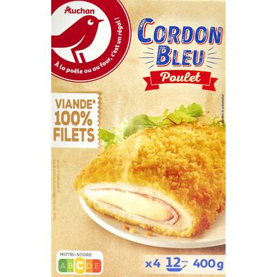 Auchan Cordon Bleu Poulet, 4 pièces - 400g