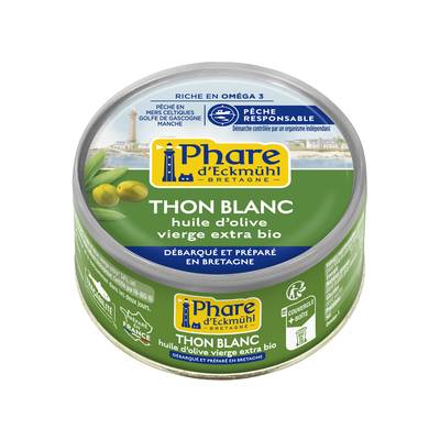 Phare d'Eckmuhl Thon blanc à l'huile d'olive vierge extra bio, 80g
