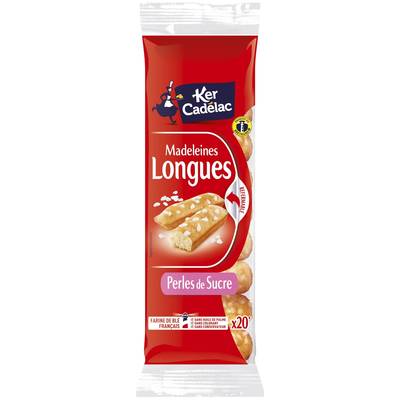 Ker Cadélac Madeleines longues Perles de sucre x20, 220g