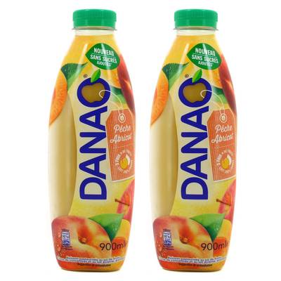 Danao Jus de Fruit & Lait Pêche Abricot, Lot de 2x90cl