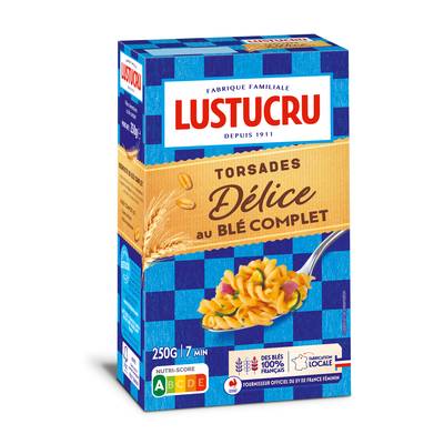 Lustucru Pâtes Torsades Délice au Blé Complet, 250g